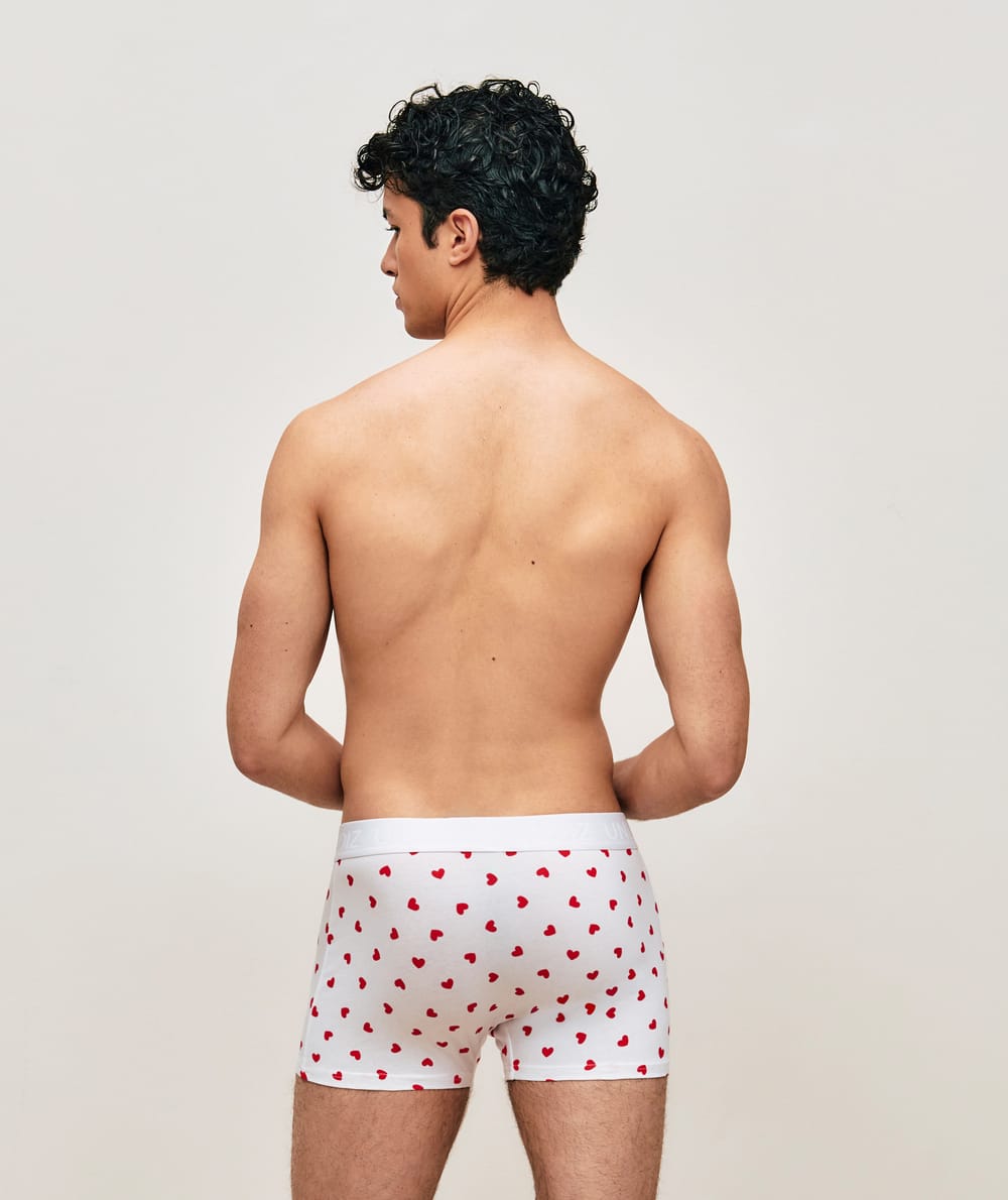 Heart-pattern boxer shorts;