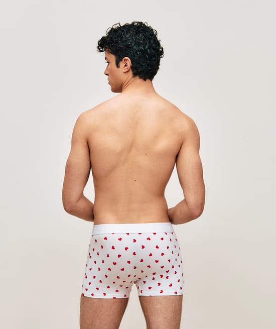Heart-pattern boxer shorts;