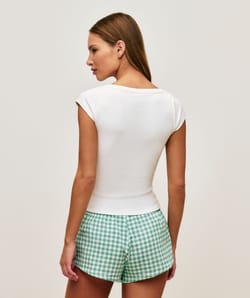 Gingham cotton shorts;