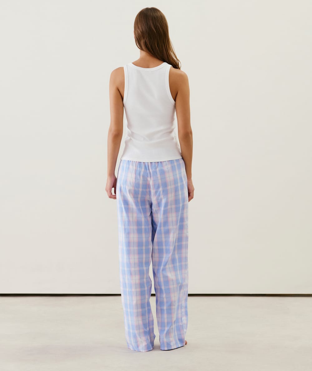 Cotton check trousers;