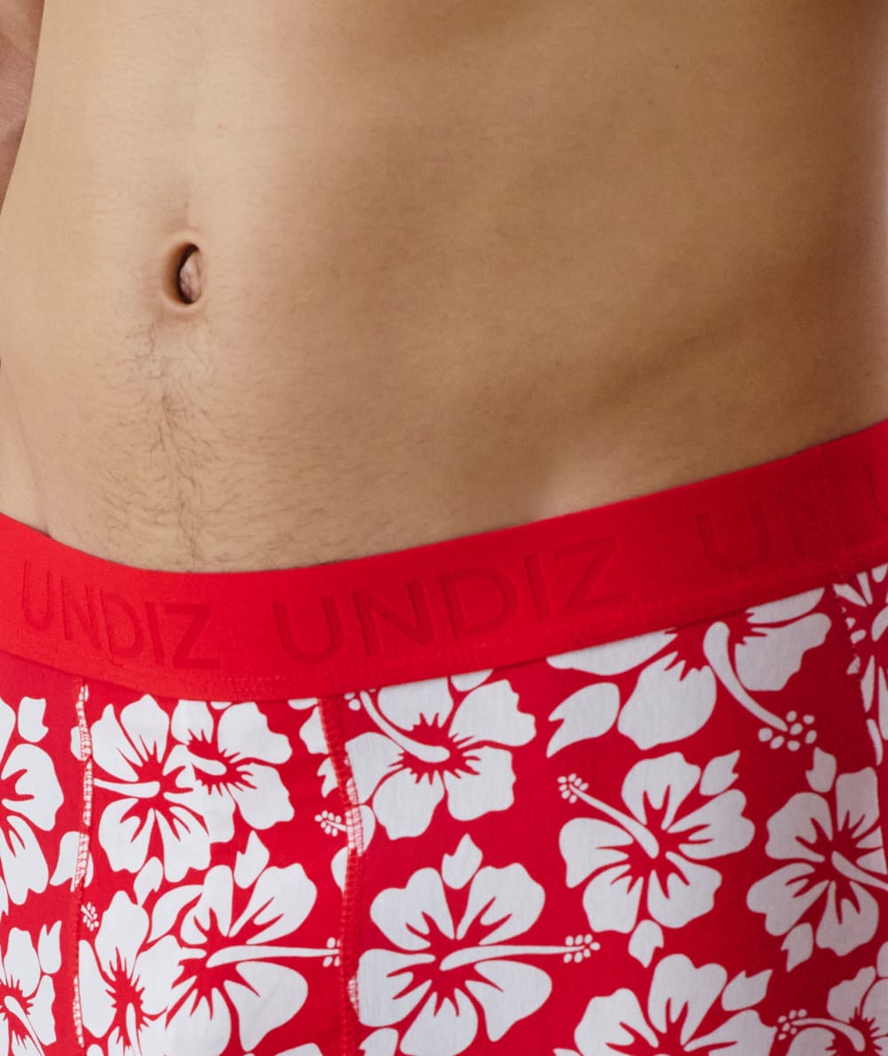 Hawaiian flower print boxer shorts;