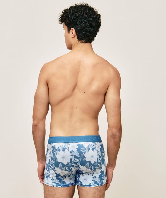 Microfibre boxer shorts with floral pattern;