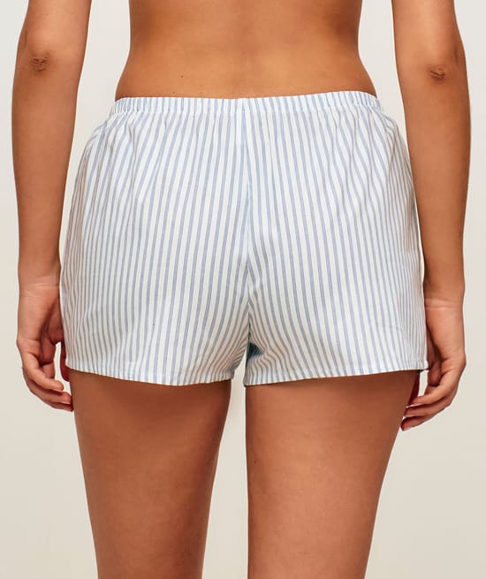 Striped cotton shorts;