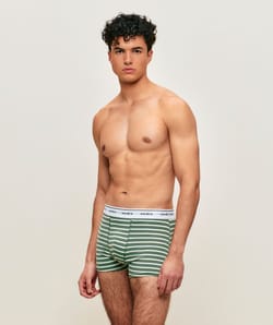 Boxer en coton &agrave; rayures;