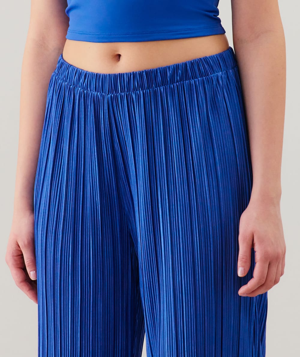 Pantalon large plissé;