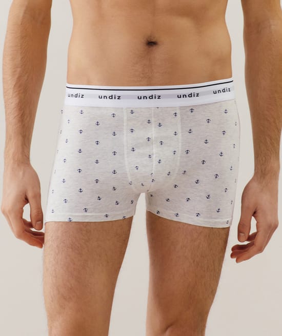 Patterned cotton boxer shorts;