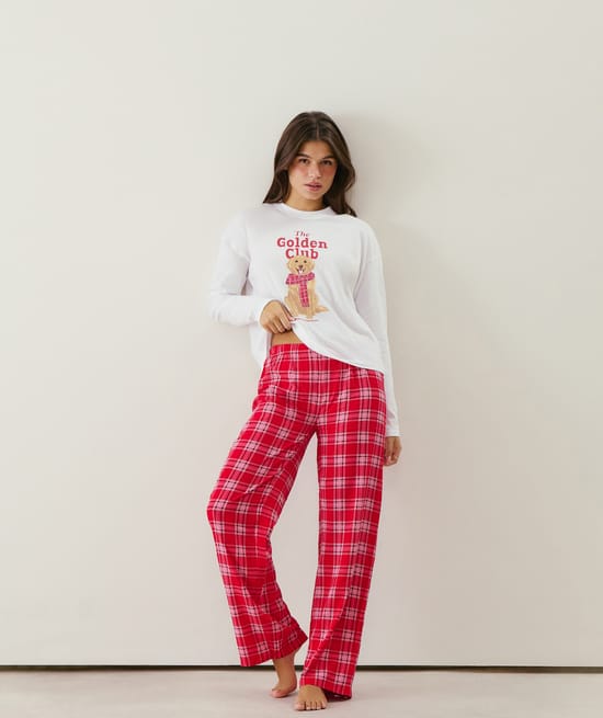 Golden themed pajama set;