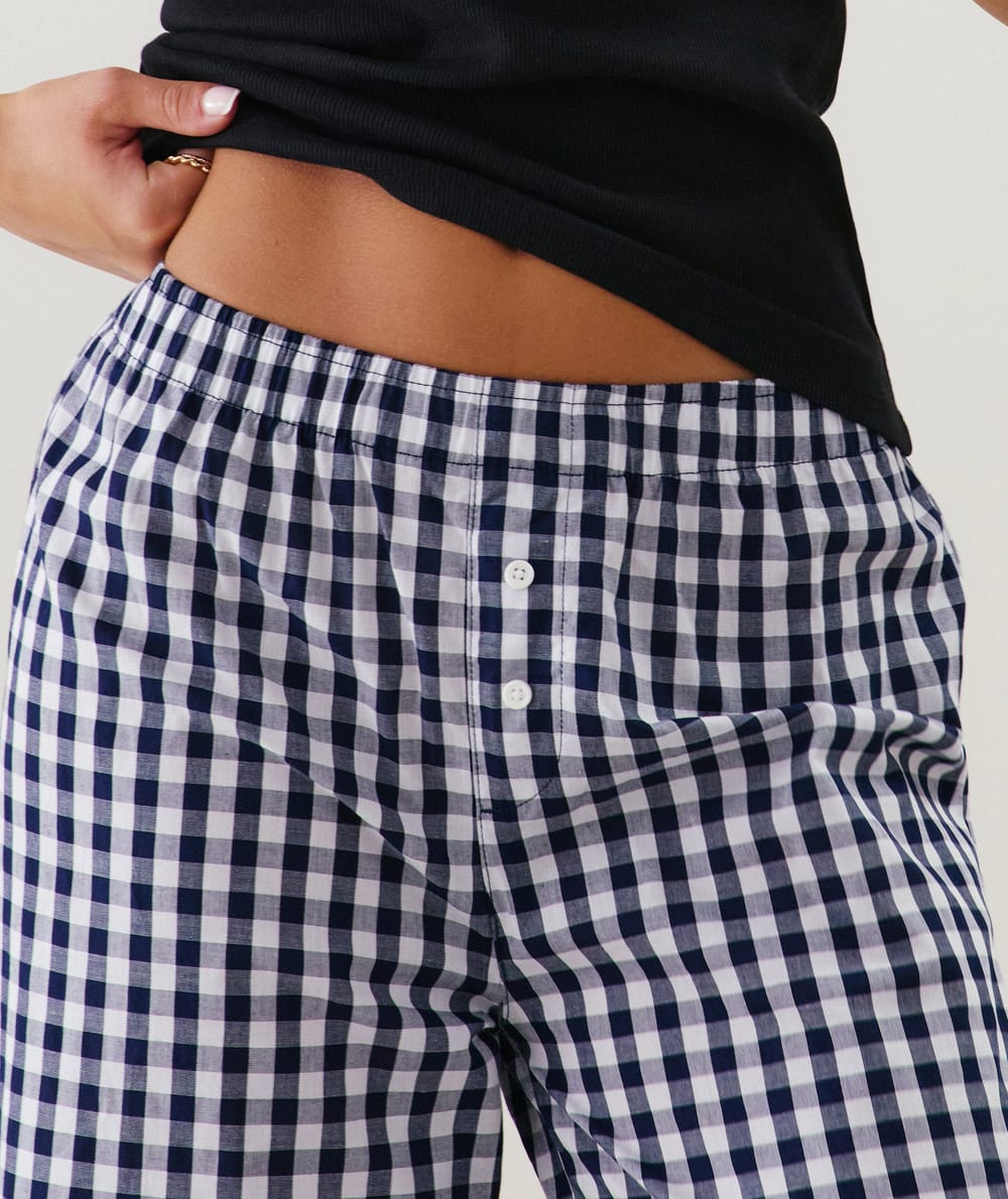 Pantalon vichy en coton;
