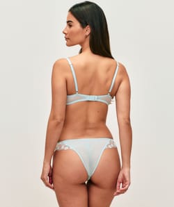 Thong with floral embroidery;