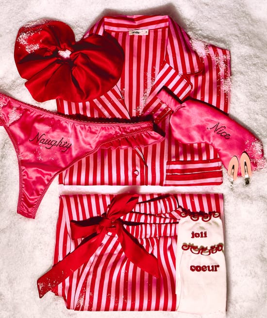 Striped satin pyjama shirt;