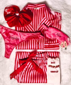 Striped satin pyjama shirt;