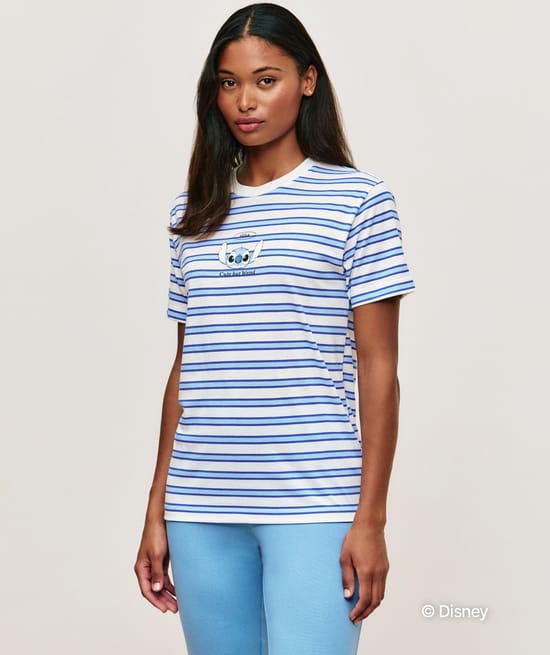 T-shirt en jersey &agrave; rayures Stitch;