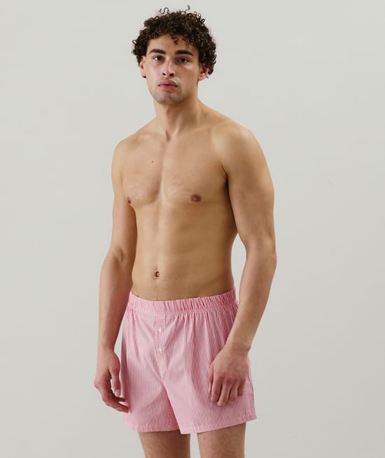 Striped boxer shorts;