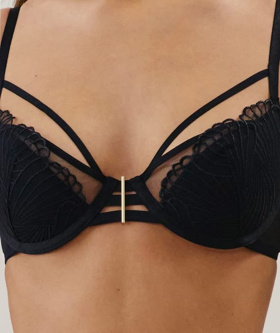 Push-up bra with embroidery;