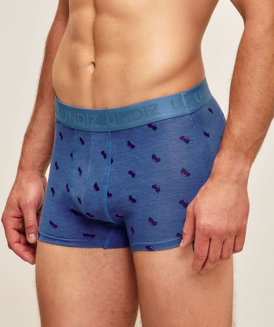 Geprinte katoenen boxershort aubergines;