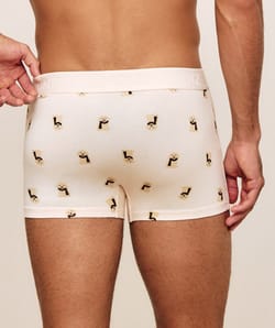 Boxer en coton imprim&eacute; chien;