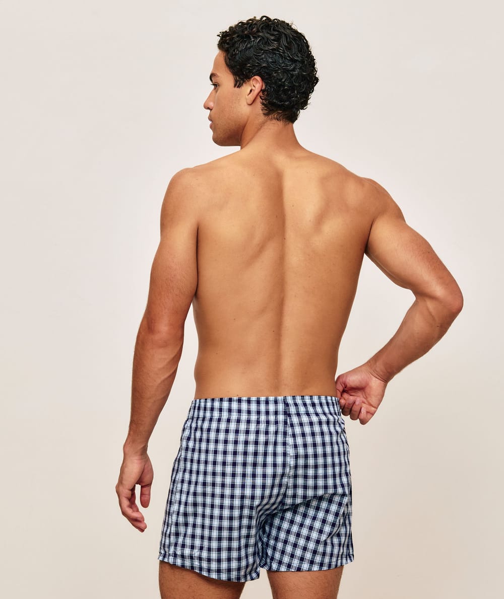 Checked cotton boxers;