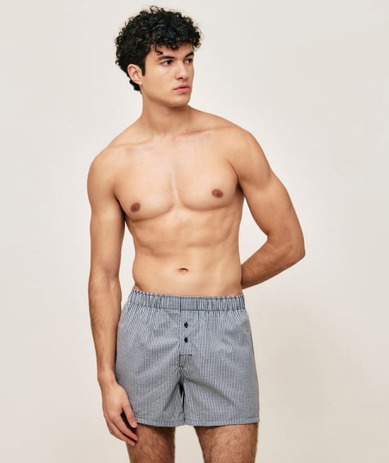 Cotton checked boxers;