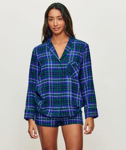 Checked flannel shorts;