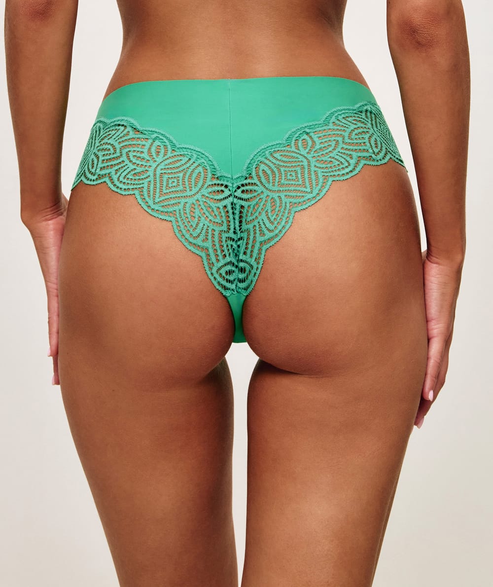 Cheeky microfibre and lace;