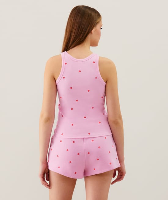 Top en jersey avec broderies;