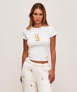 printed rabbit T-shirt;