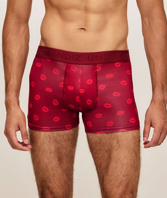 Printed cotton boxer kisses;