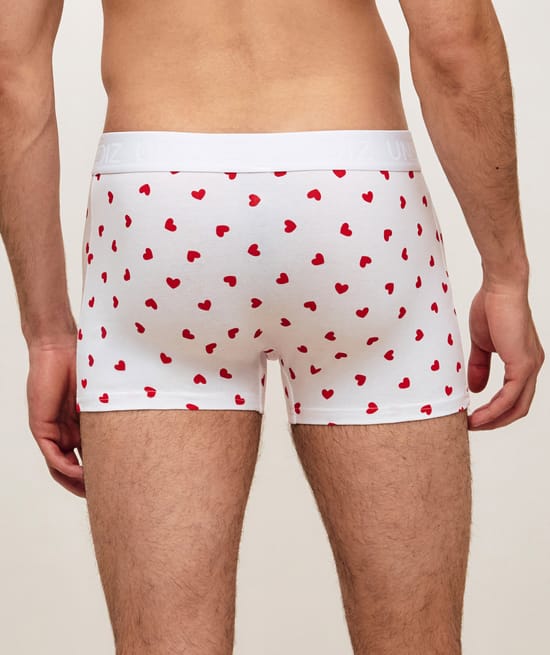 Heart-pattern boxer shorts;