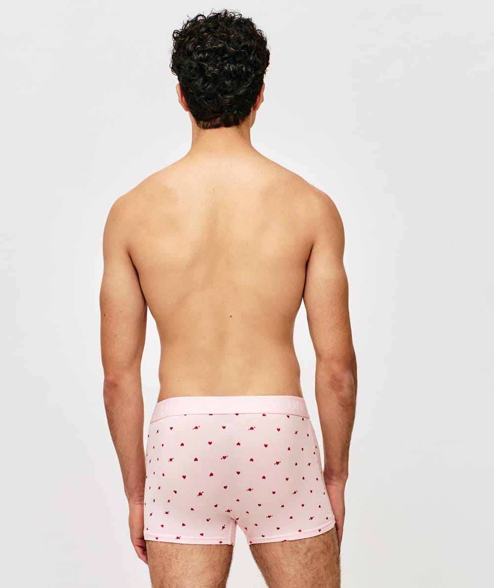 Cotton boxer with heart print;