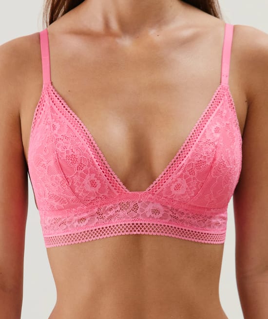 Lace triangle bra;
