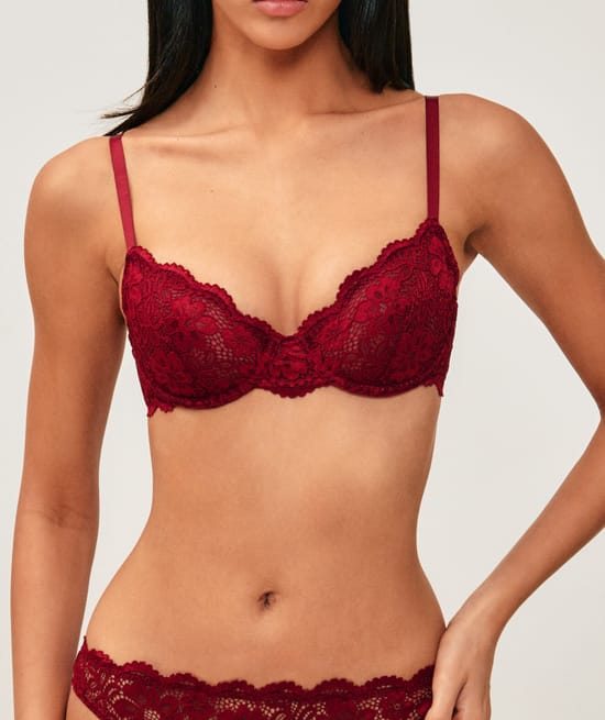 Soutien-gorge corbeille en dentelle florale;