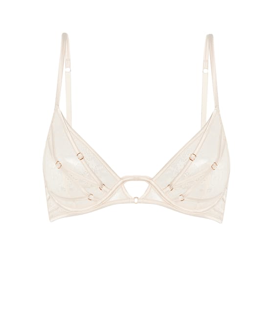 Lace balconette bra ;