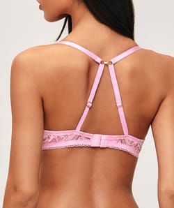 Soutien-gorge ultra push-up en satin avec dentelle;