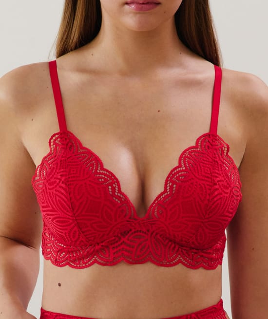 Lace push-up triangle bra;