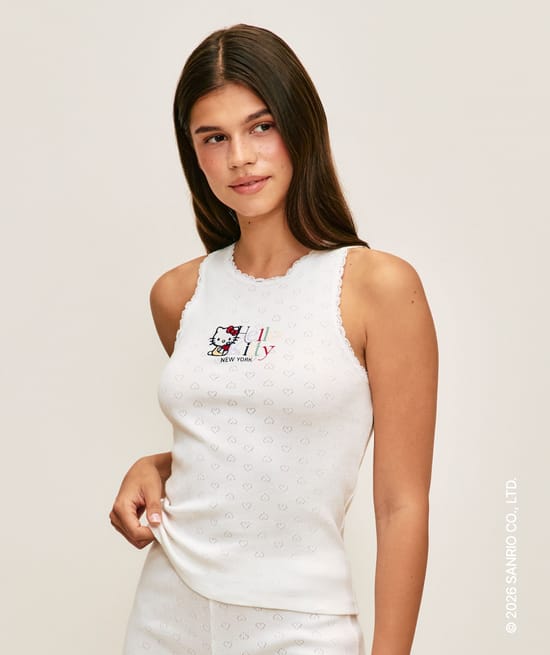 Hello Kitty lace tank top;