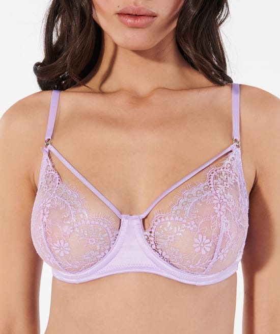Lace triangle bra;