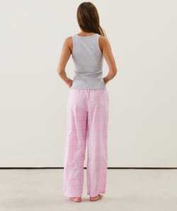 Pantalon à carreaux en coton;