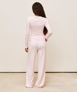 Striped thermal mesh pants;