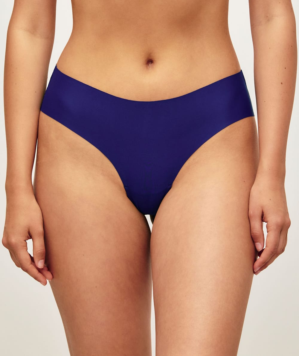 Culotte cheeky en microfibre et dentelle florale;