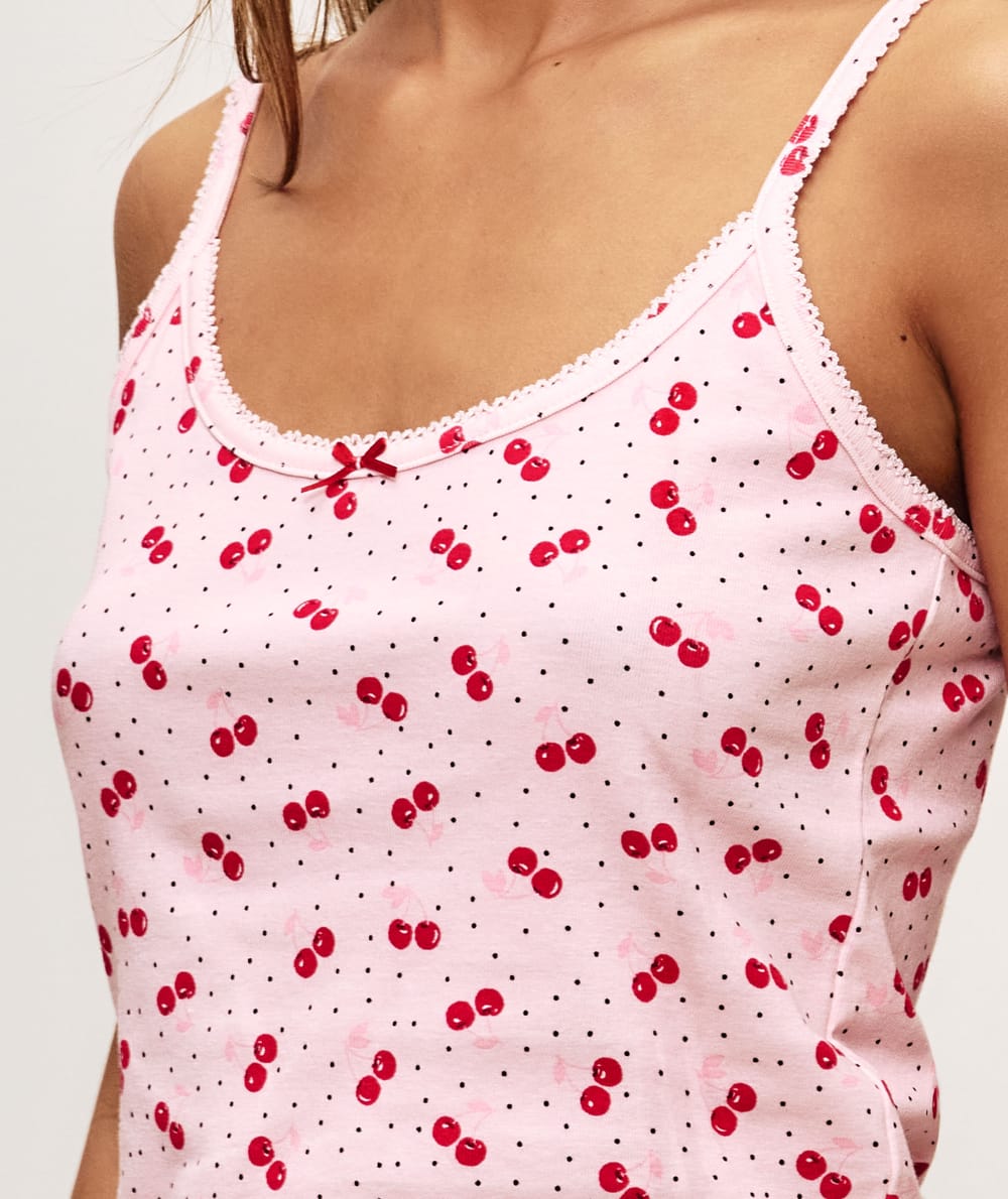 Cherry jersey camisole;