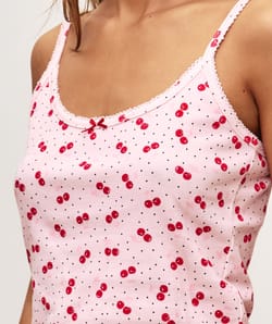 Cherry jersey camisole;
