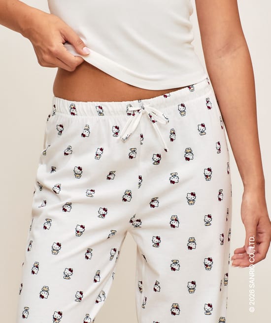 Pantalon en jersey avec motif hello kitty;