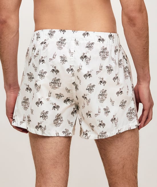 Katoenen boxershorts met cowboyprint;