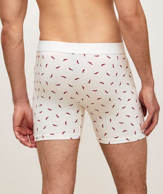 Boxer long en coton avec motif piments;