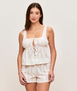 Openwork cotton shorts;