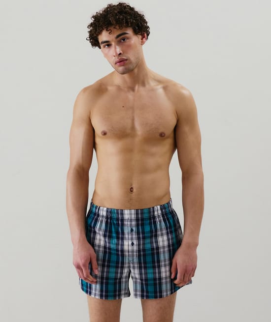 Checked boxer shorts;