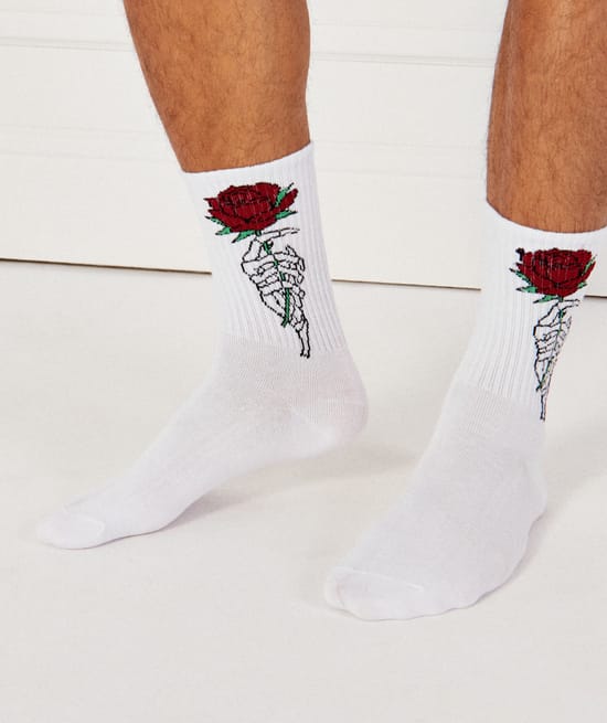 Chaussettes à motifs fleur;