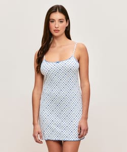 Summer pattern ribbed jersey nightie;