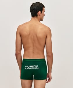 Cotton boxer shorts with message;