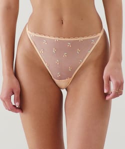 Tanga avec broderies cerises;